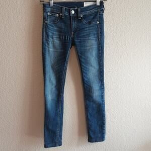 Rag & Bone Rae Slim Stretch Cropped Blue Jean Capri 24